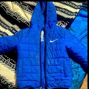 Nike Blue Puffer Jacket with Hood